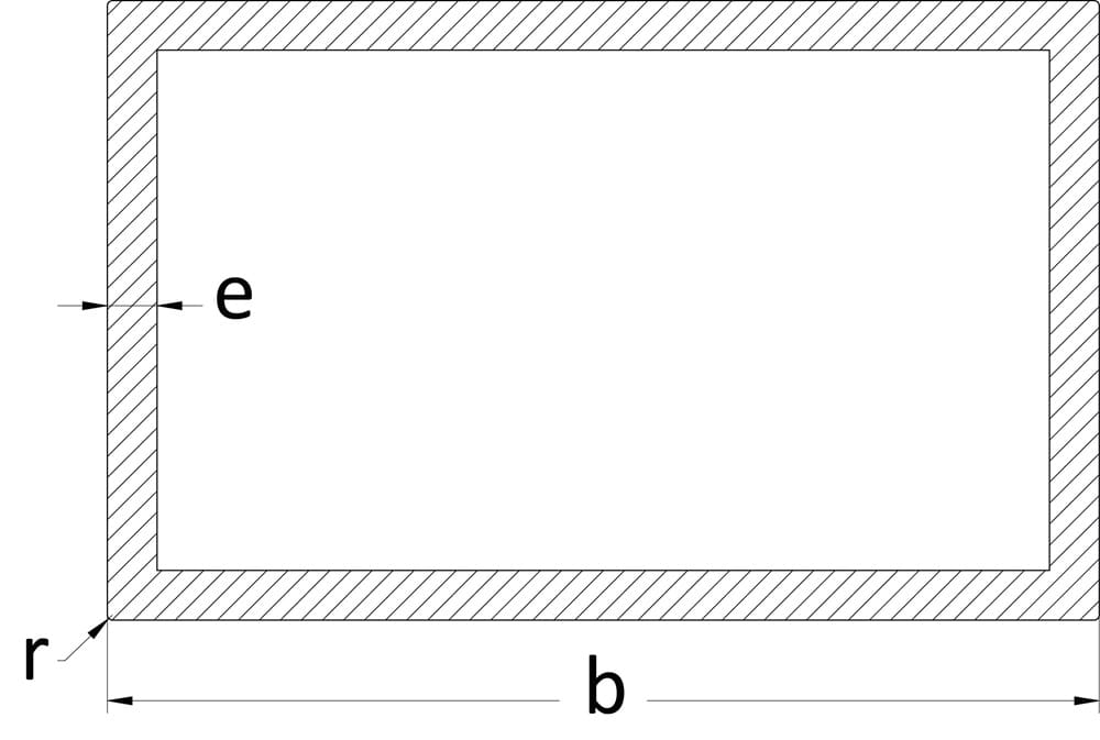 Dimensions tube rectangle